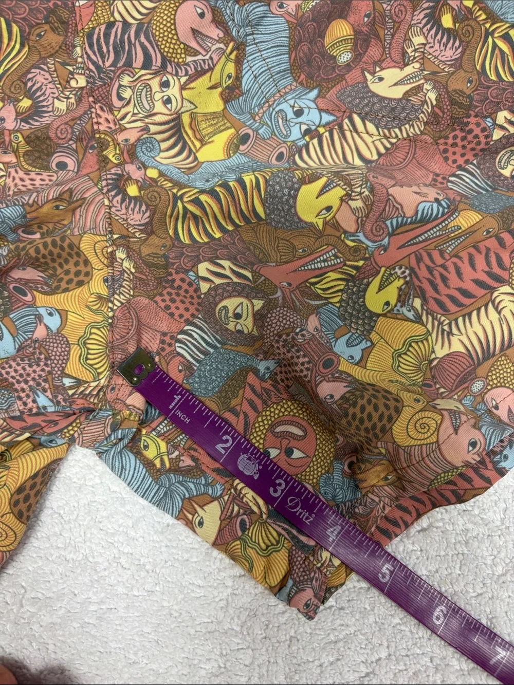 Patagonia baggies together trip brown animal print swim trunks size xl 14